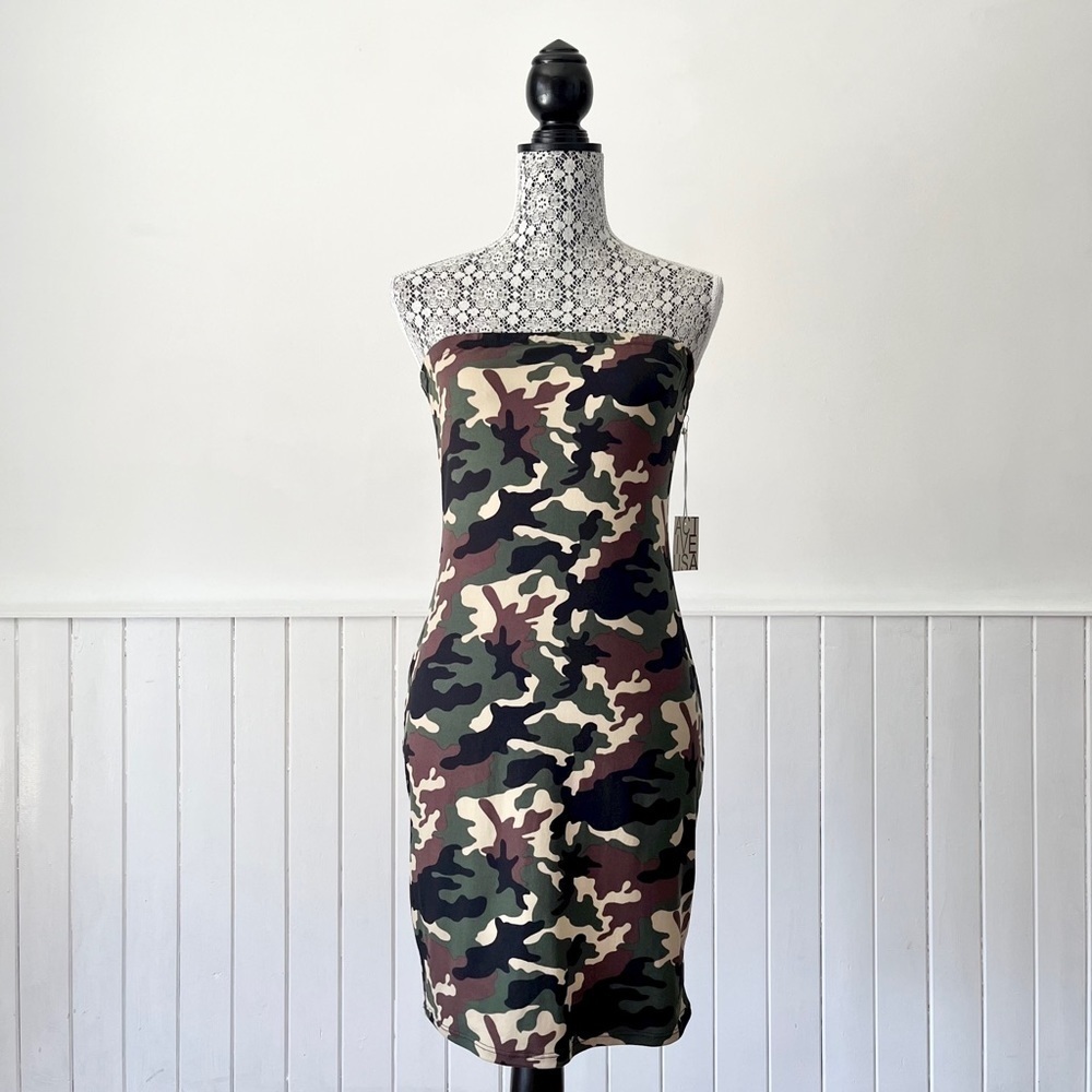 Active USA Camo Strapless Dress Size L